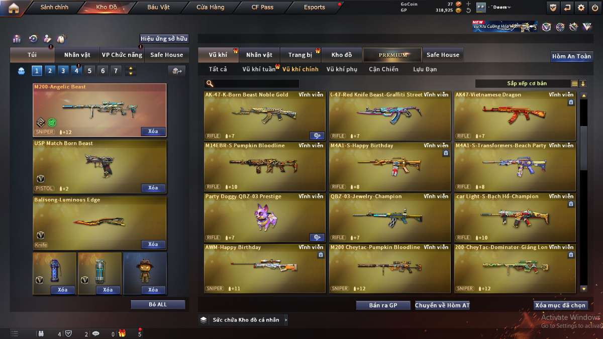 shop acc cf uy tin gia re